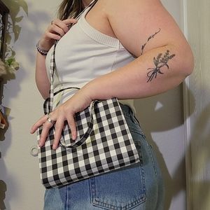 Urban Outfitters Black and White Gingham Crossbody Bag
